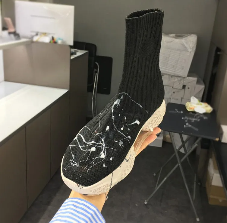 LUXE SEVEN DESIGN KNITTED SOCK BOOTS