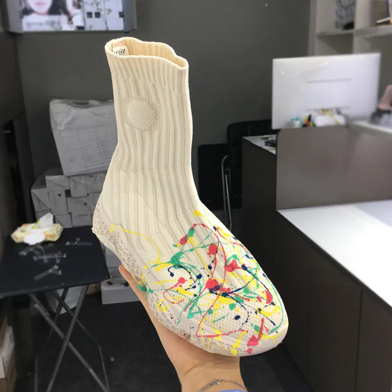 LUXE SEVEN DESIGN KNITTED SOCK BOOTS