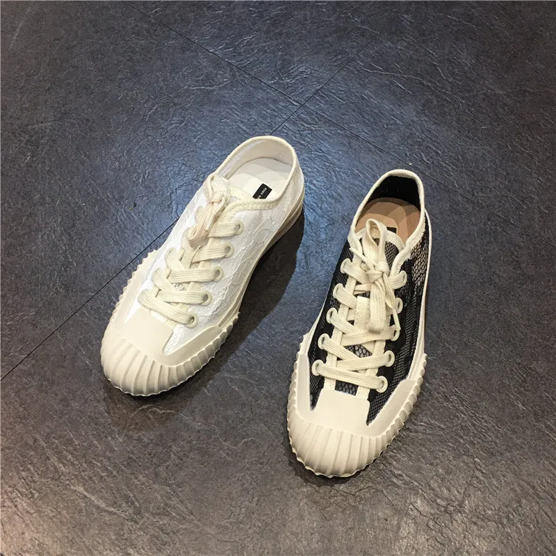 LUXE SEVEN DESIGN LACE DETAIL TRAINER