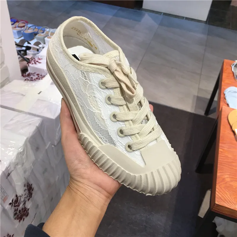 LUXE SEVEN DESIGN LACE DETAIL TRAINER