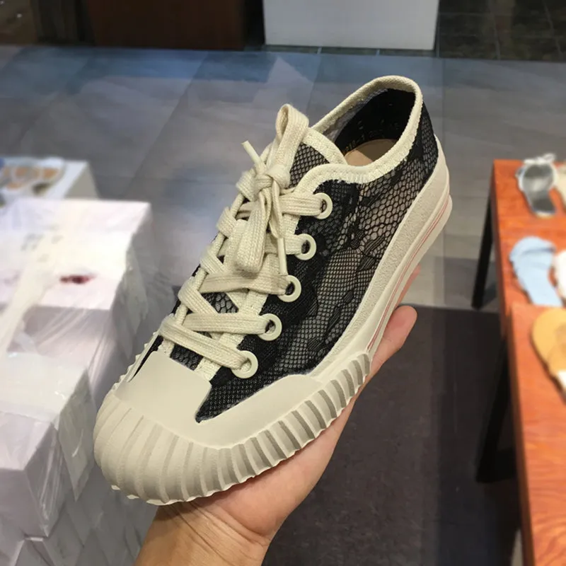 LUXE SEVEN DESIGN LACE DETAIL TRAINER