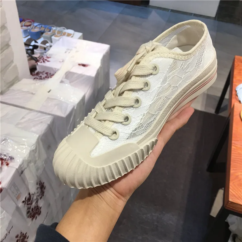 LUXE SEVEN DESIGN LACE DETAIL TRAINER
