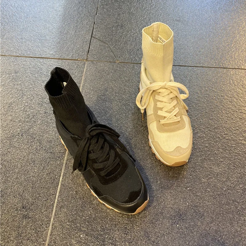 LUXE SEVEN DESIGN TRAINERS WITH SOCK CUFFS
