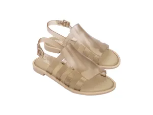 Melissa Boemia Flat Gladiator Glitter Beige Sandal For Women