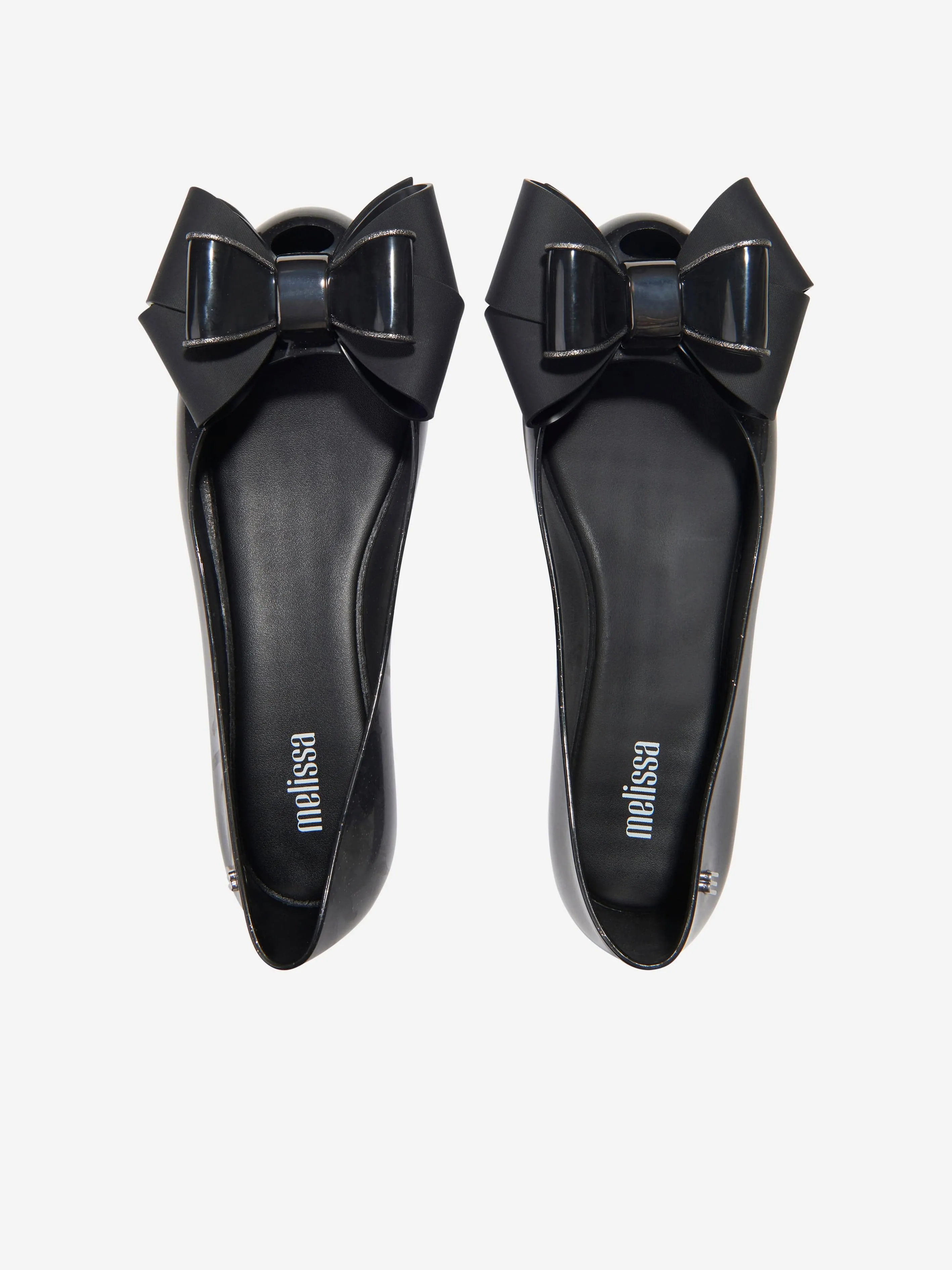 Mini Melissa Girls Ultragirl Fab Bow Ballerinas in Black