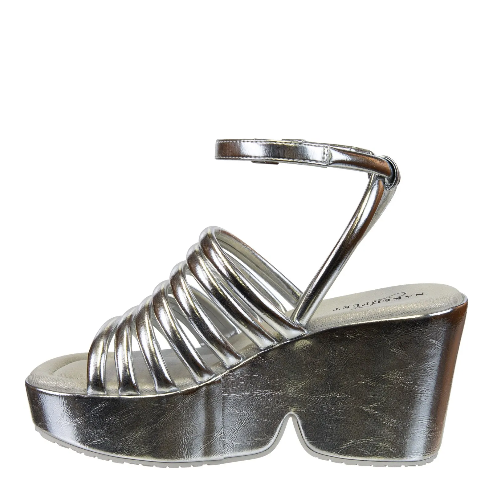NAKED FEET - ANTIPODE in SILVER Heeled Sandals