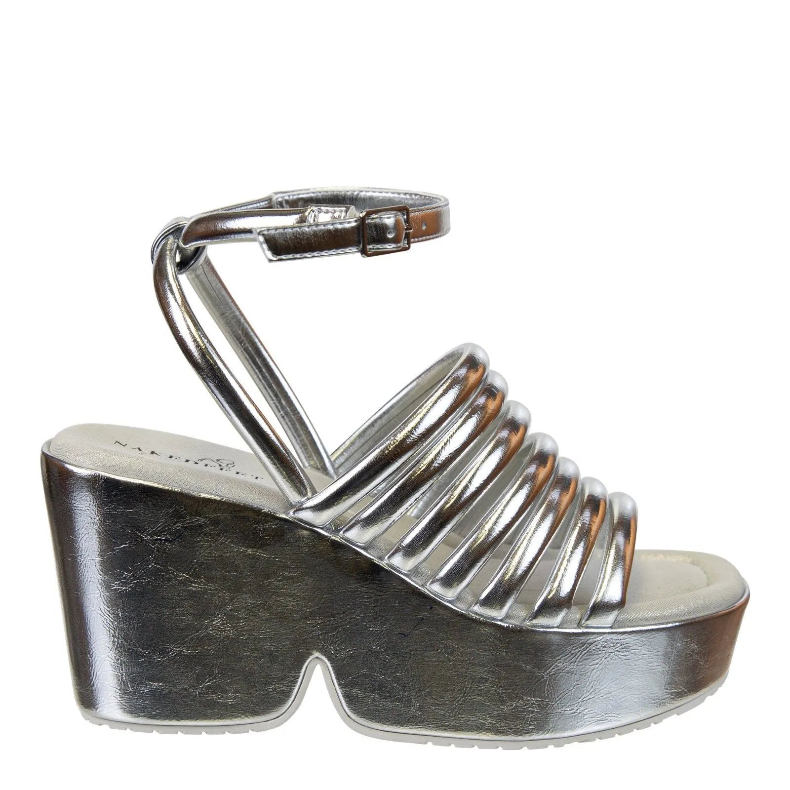 NAKED FEET - ANTIPODE in SILVER Heeled Sandals