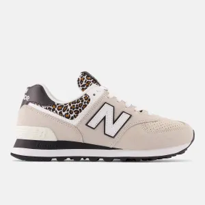 New Balance Womens 574 Fashion Trainers - Beige Leopard