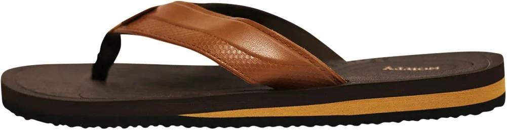 Norty Mens Flip Flop Sandal Brown Tan   11141