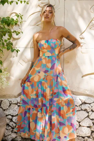 Outta Here Maxi Dress - Orange Multi