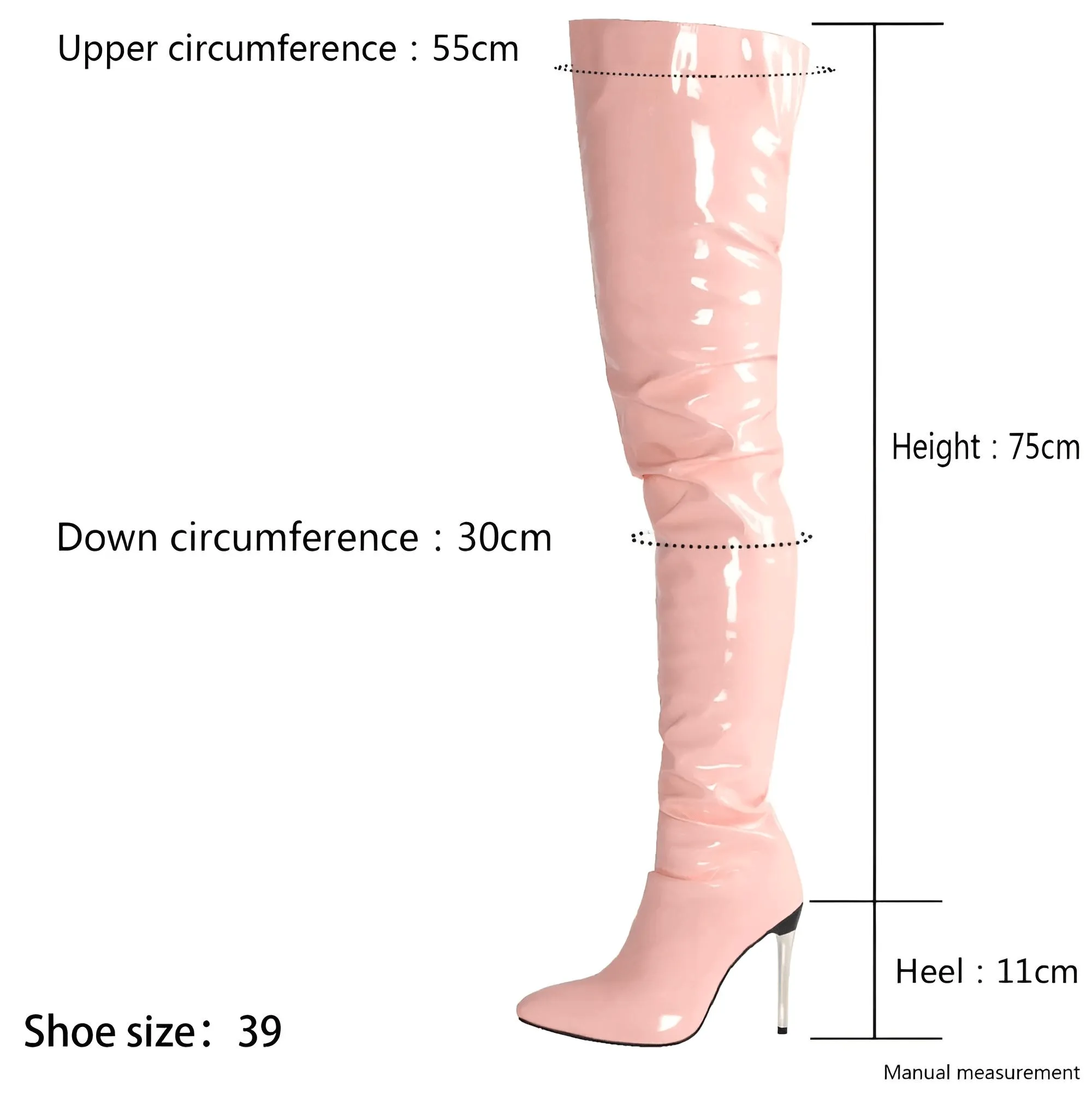 Patent Leather Thigh High Boots Ladies High Heels New Large Size Sexy Thigh High Boots Stiletto Women Boots