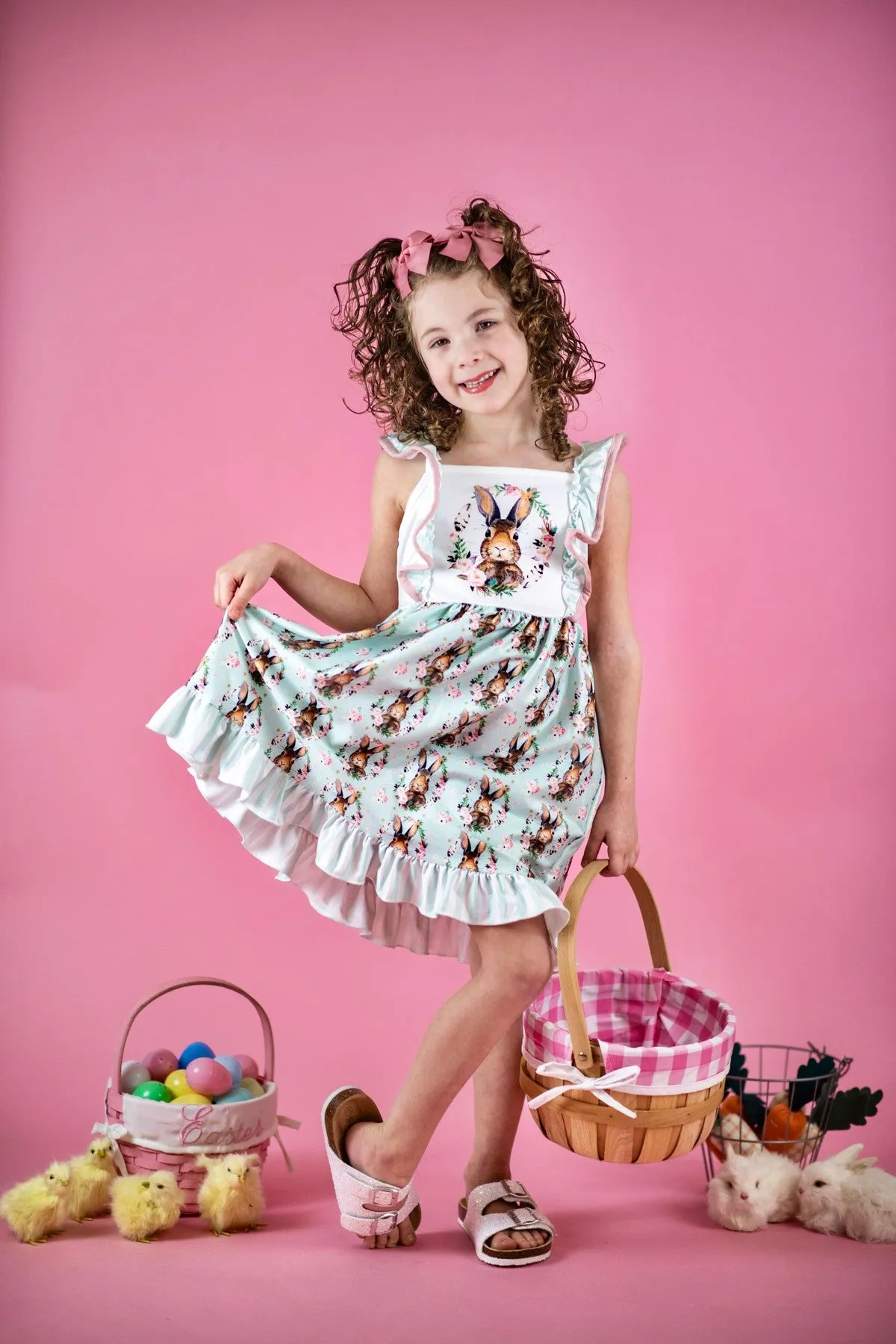 Peter Cottontail Mint Ruffle Dress