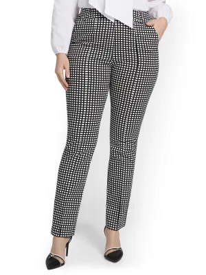 Petite High-Waisted Check Straight-Leg Pant - NY&Chic Collection