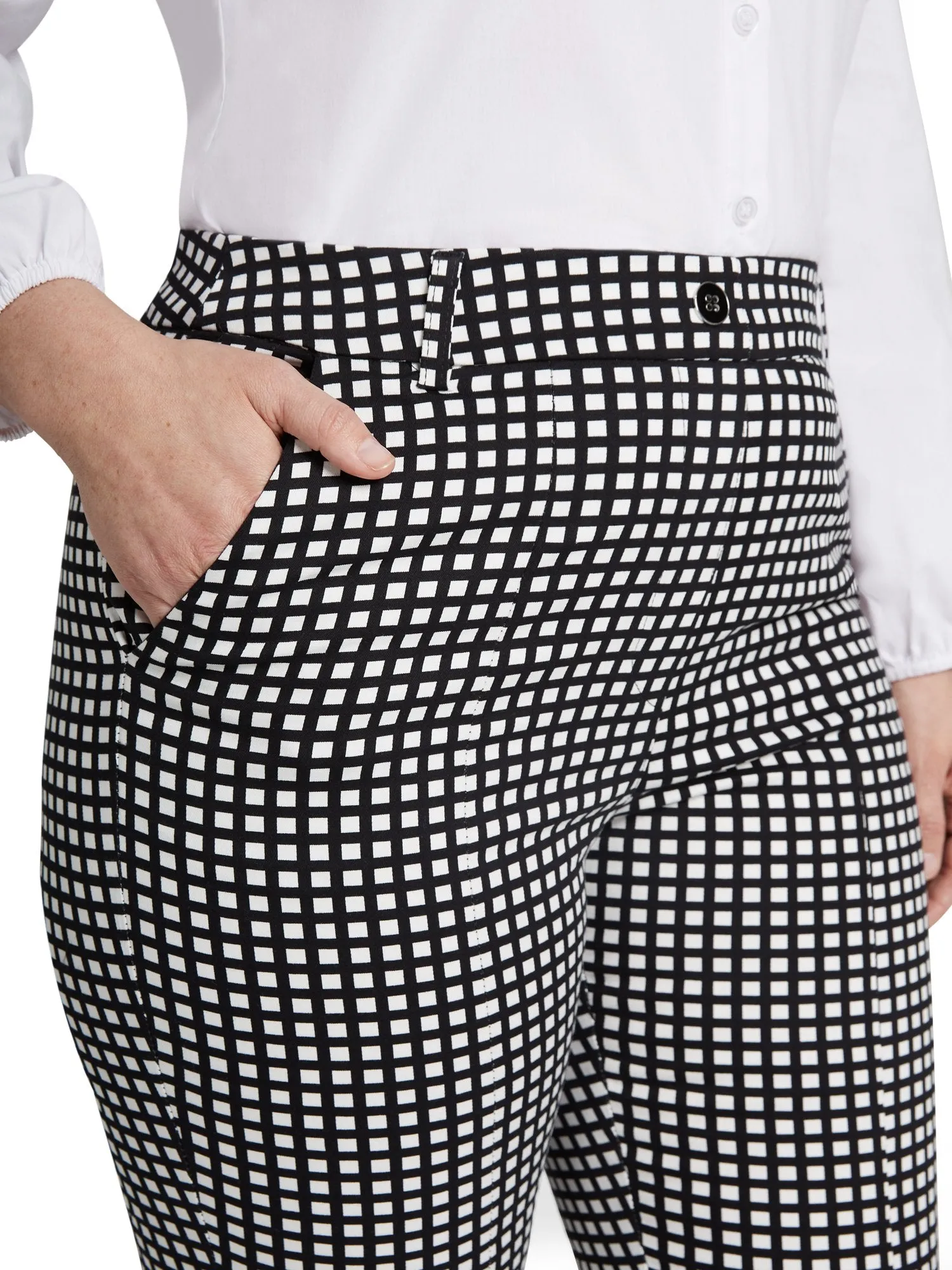 Petite High-Waisted Check Straight-Leg Pant - NY&Chic Collection