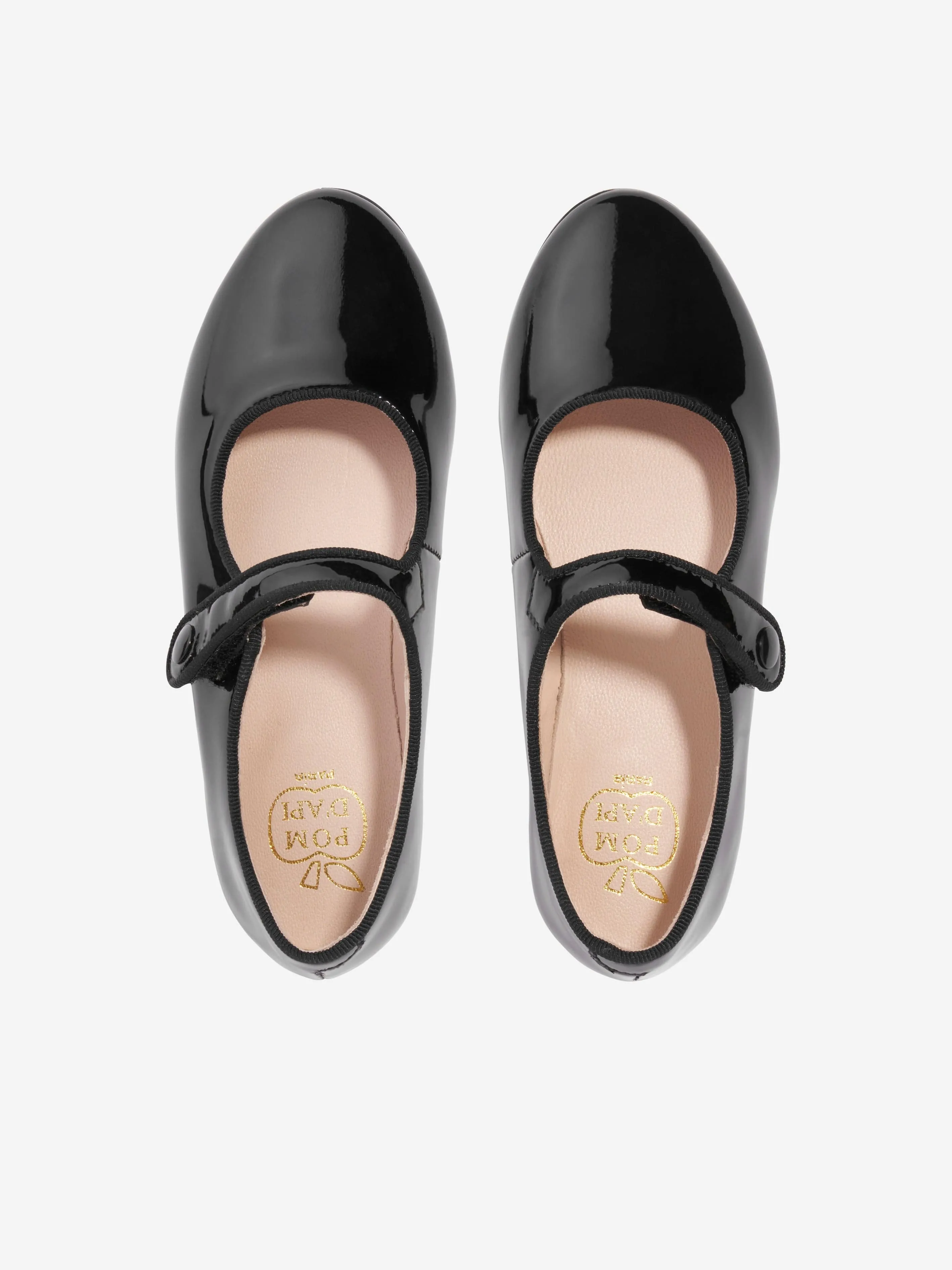 Pom D'Api Girls Daisy Patent Pumps in Black