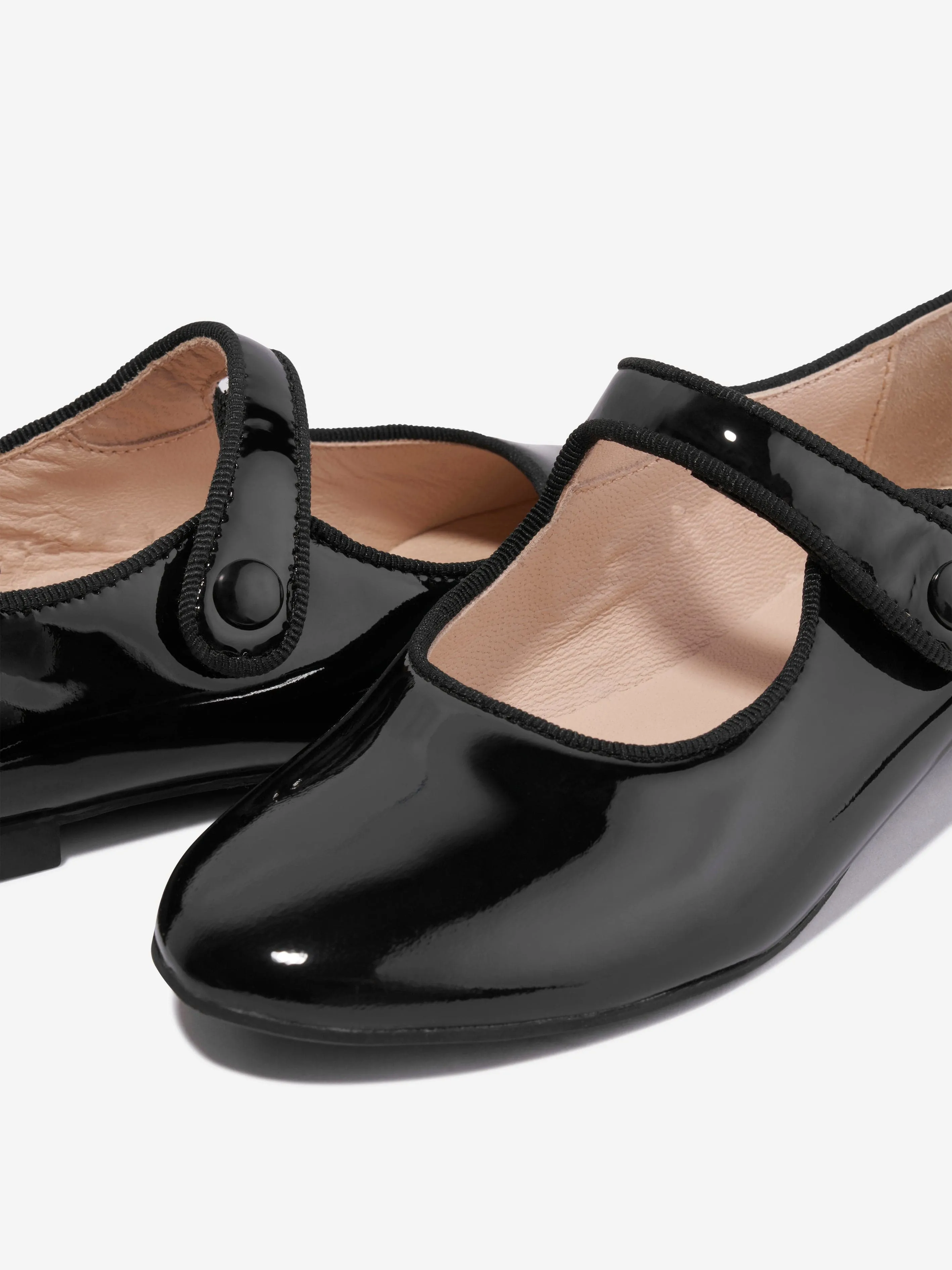 Pom D'Api Girls Daisy Patent Pumps in Black