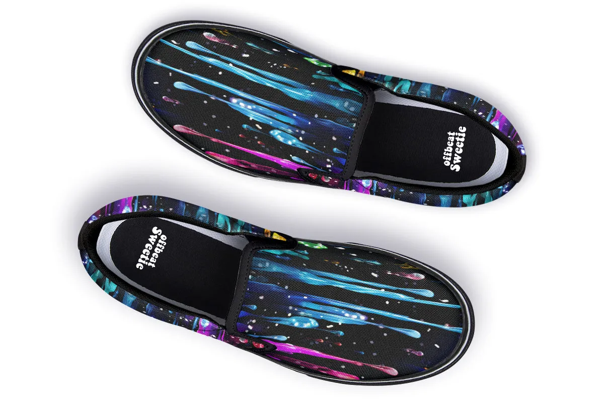 Rainbow Drips Slip Ons