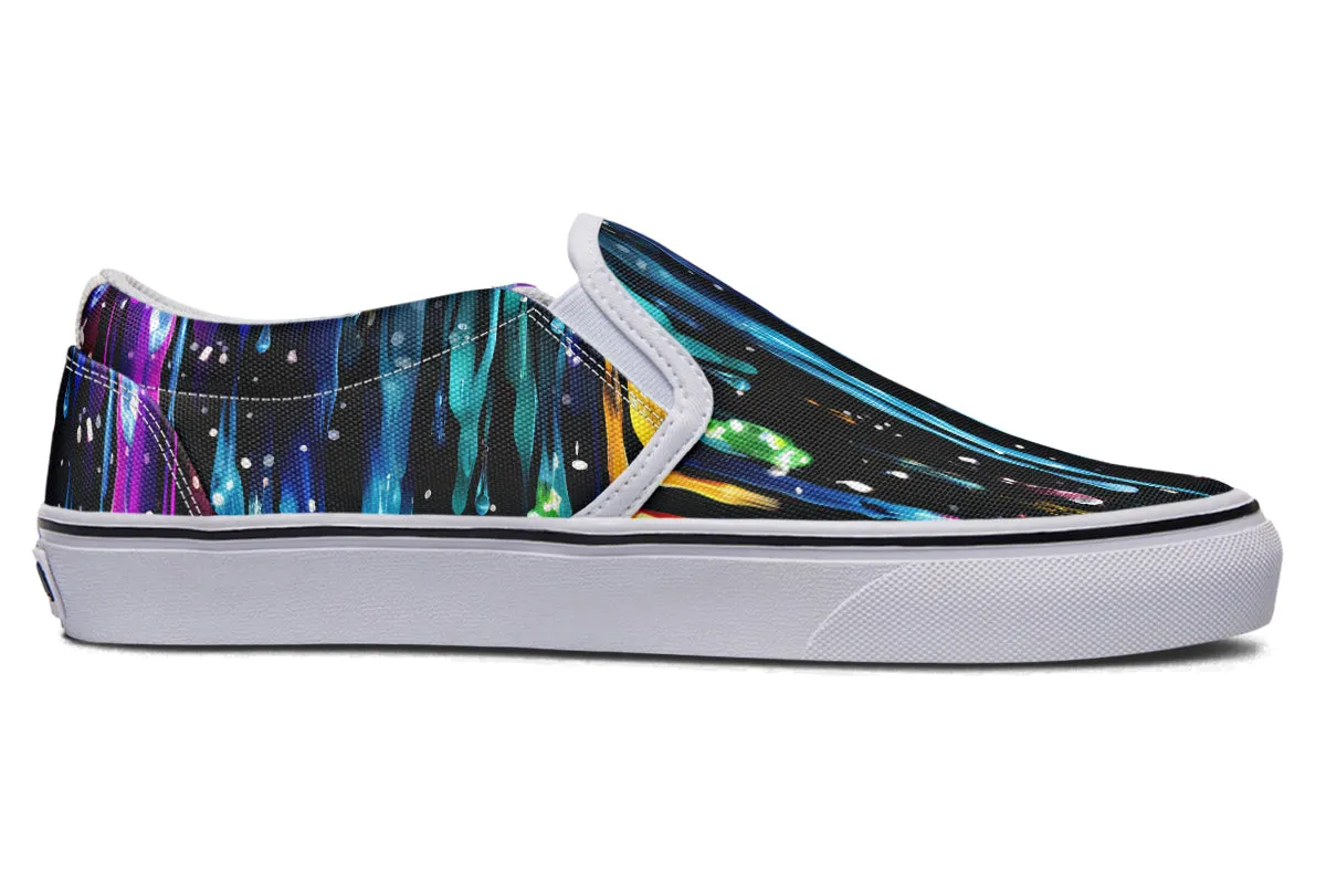 Rainbow Drips Slip Ons