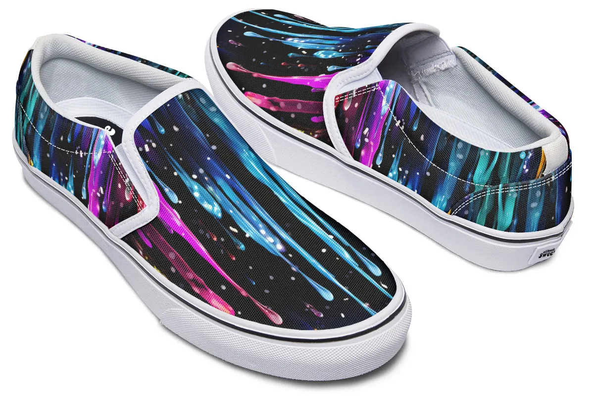 Rainbow Drips Slip Ons
