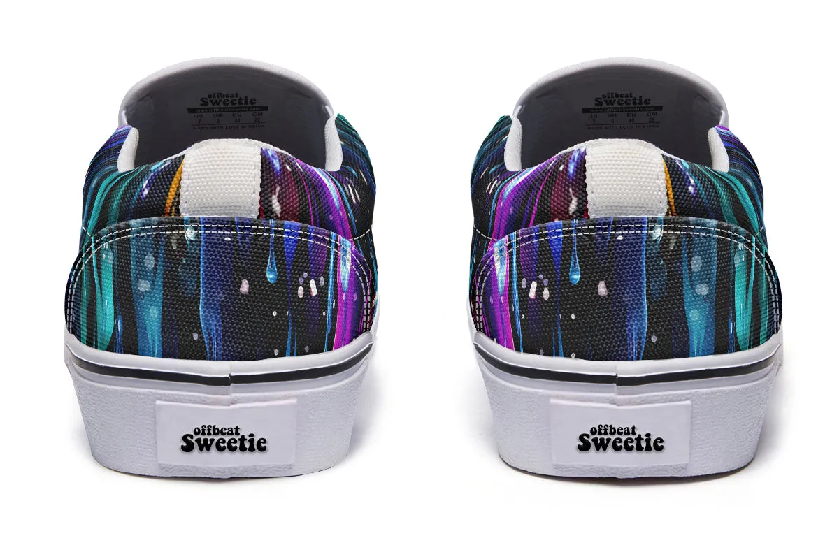Rainbow Drips Slip Ons