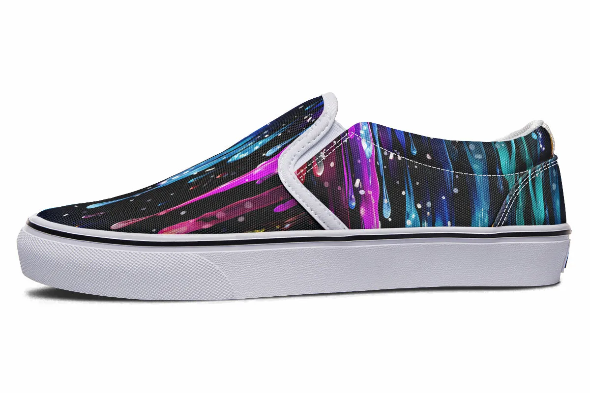 Rainbow Drips Slip Ons