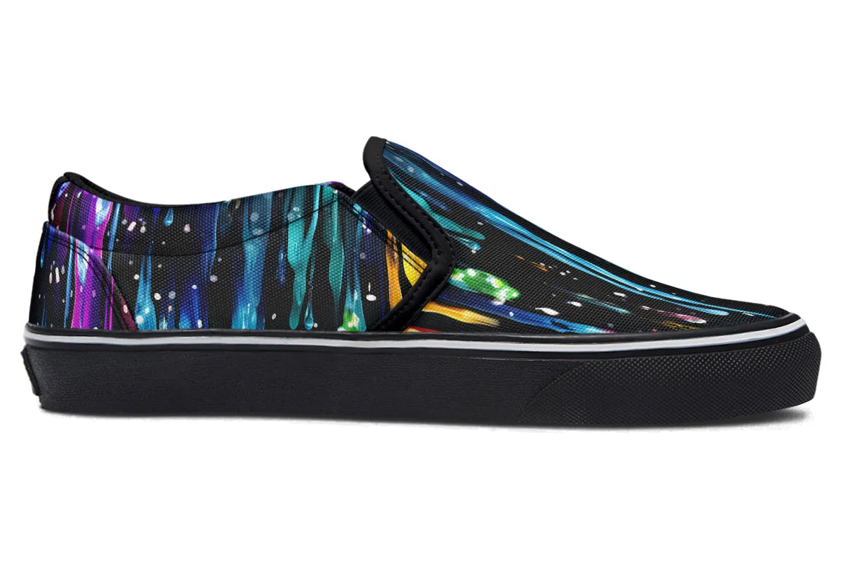 Rainbow Drips Slip Ons
