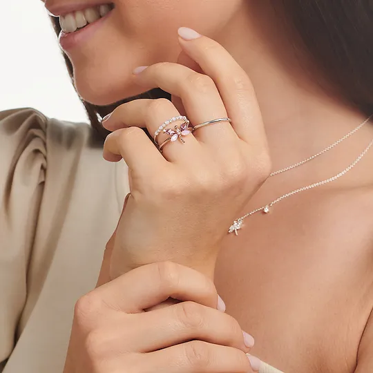 Ring Dragonfly With Stones Rose Gold | Thomas Sabo