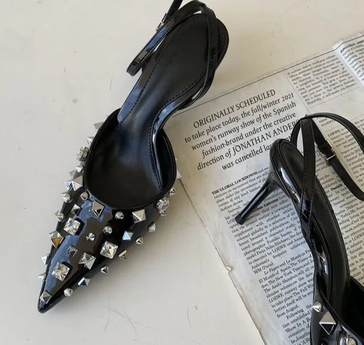 Rivet Sling-back Pumps