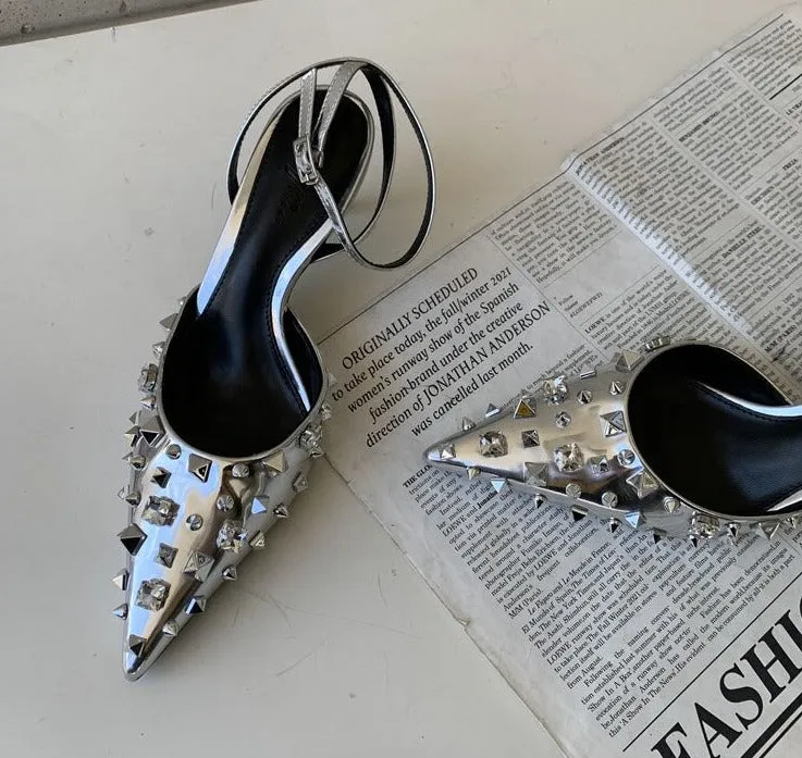 Rivet Sling-back Pumps