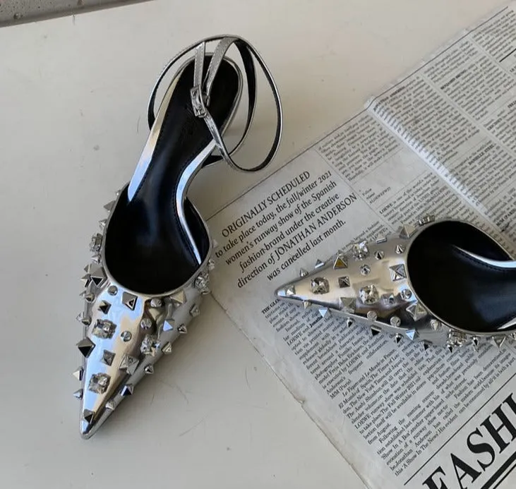 Rivet Sling-back Pumps