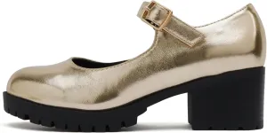 Soda Boxer-2 Kids/Children/Girls Fashion Mary Jane Style Rounded Chunky Block Lug Sole Heel with Adjustable Strap