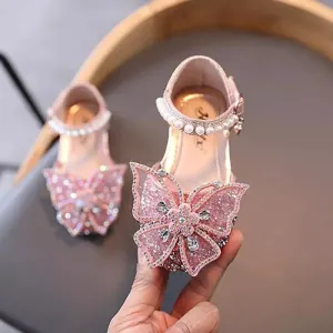 Sparkly Butterfly Sandals With Pearl Detail