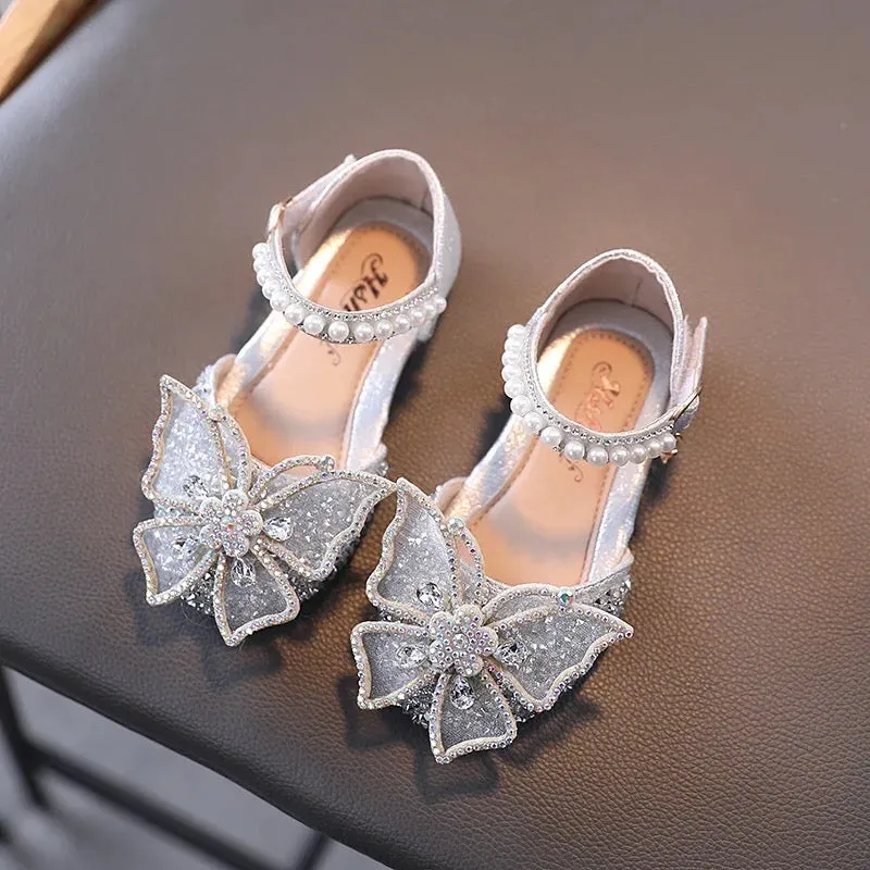 Sparkly Butterfly Sandals With Pearl Detail