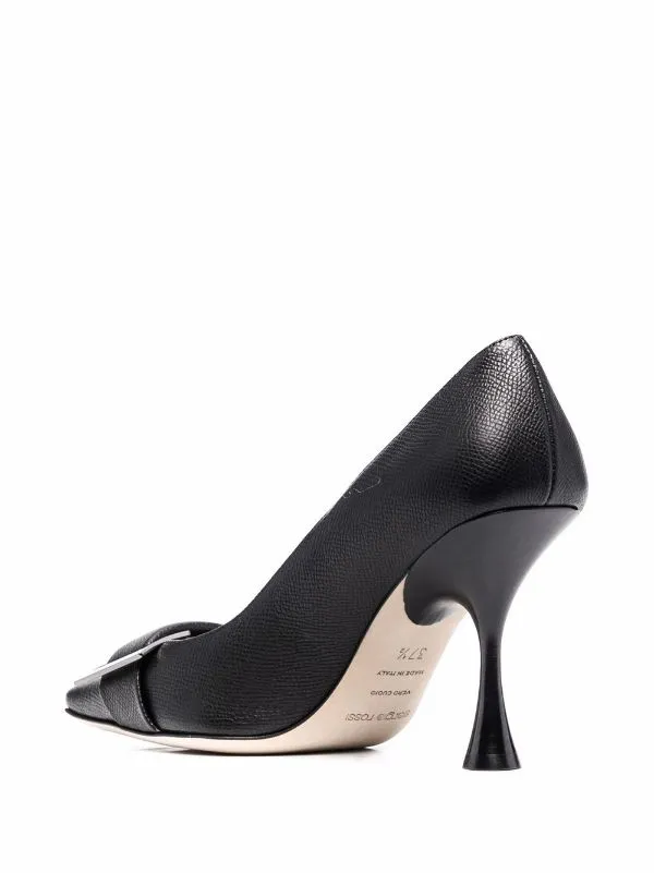 SR Twenty Black Leather Pumps