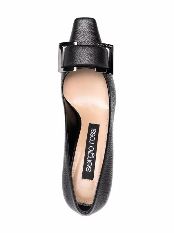 SR Twenty Black Leather Pumps