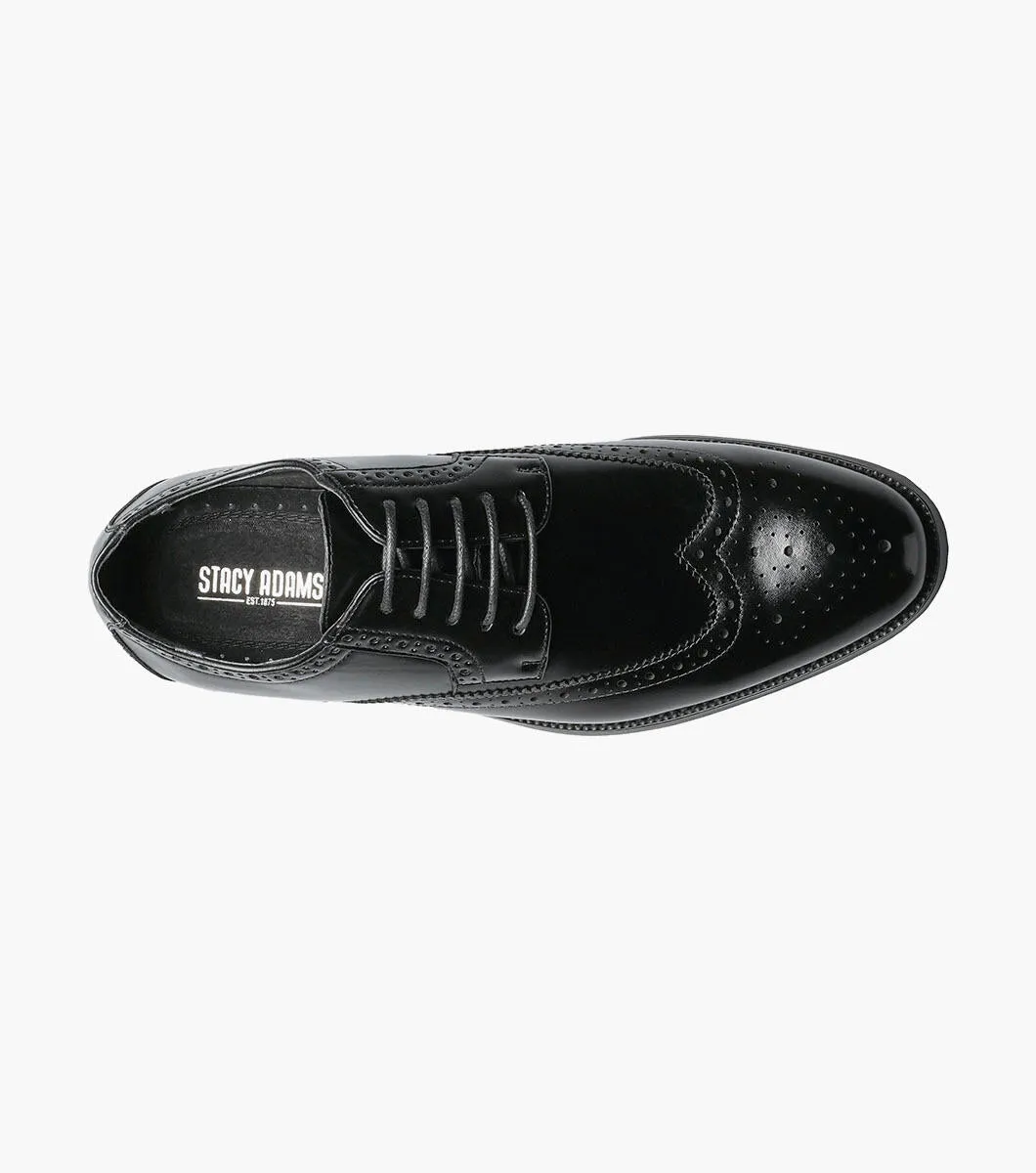 Stacy Adams Garrison 24916-001 Wing Tip Oxford Black