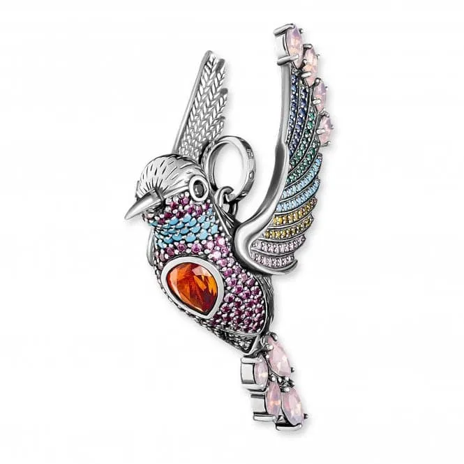 Sterling Silver Colourful Hummingbird Pendant PE875-342-7