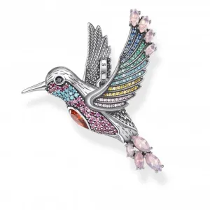 Sterling Silver Colourful Hummingbird Pendant PE875-342-7