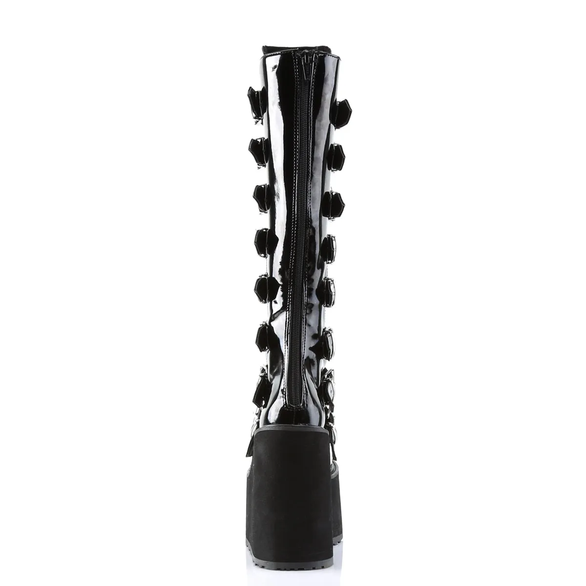 SWING-815 DemoniaCult Black Patent Sexy Women's Mid-Calf & Knee High Boots (Alternative Footwear)