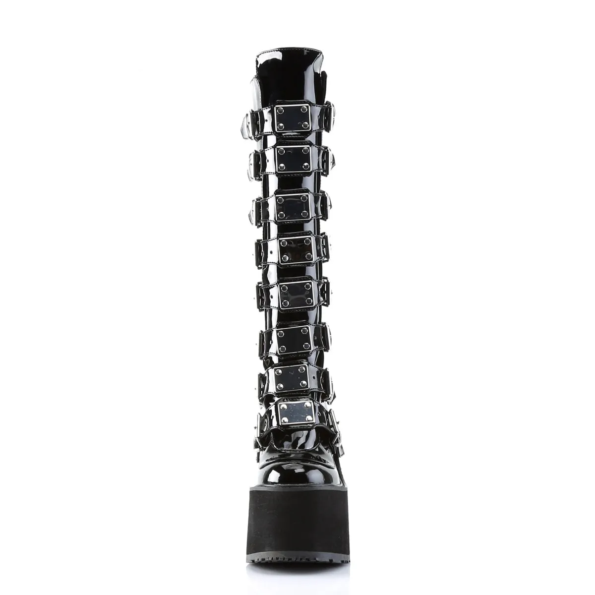 SWING-815 DemoniaCult Black Patent Sexy Women's Mid-Calf & Knee High Boots (Alternative Footwear)