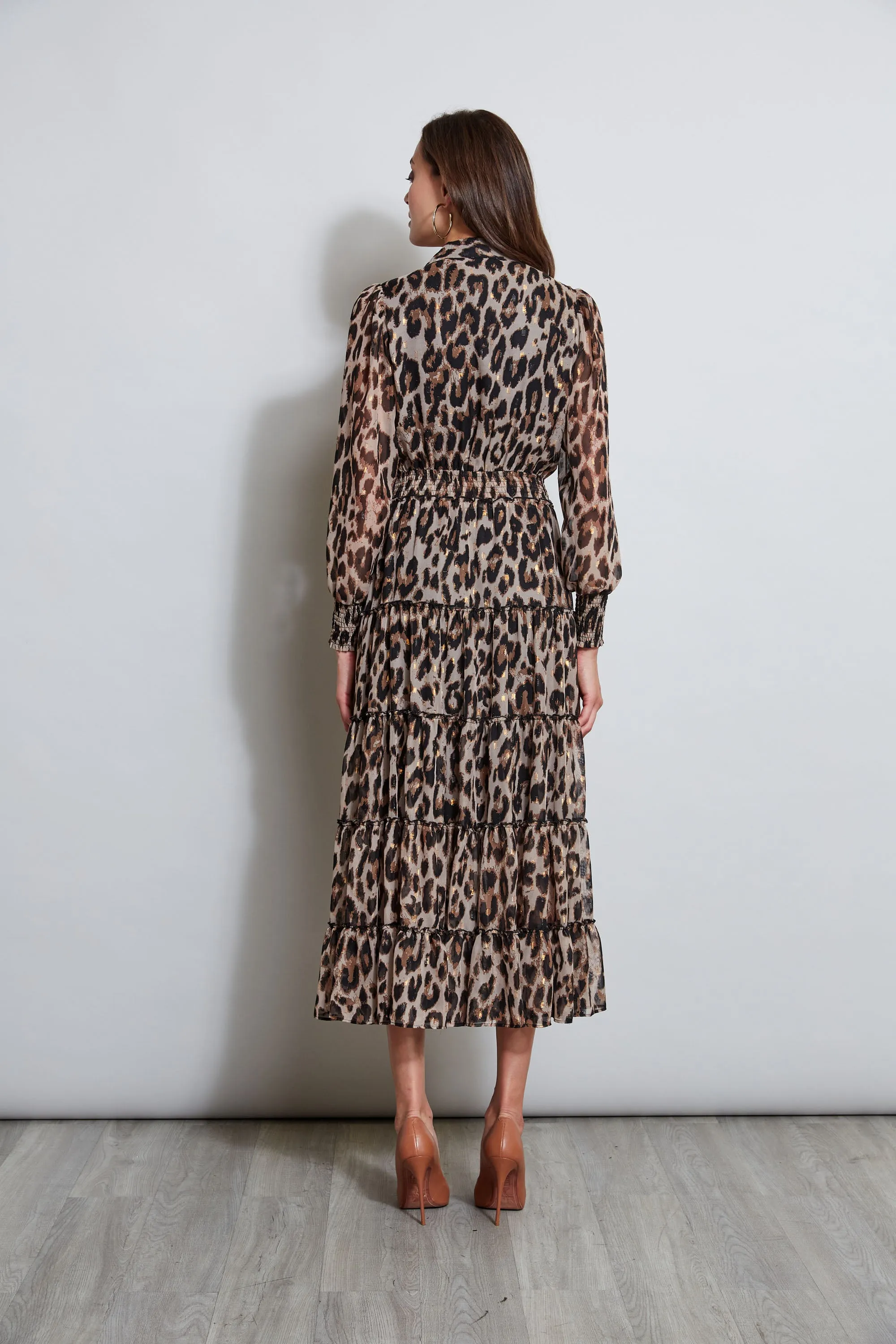 T Tahari Leopard Maxi Shirt Dress
