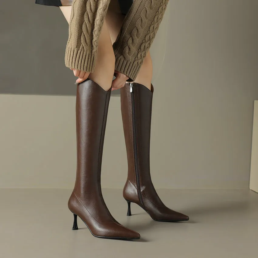 USS Shoes Anny Women's Genuine Leather Knee High Boots