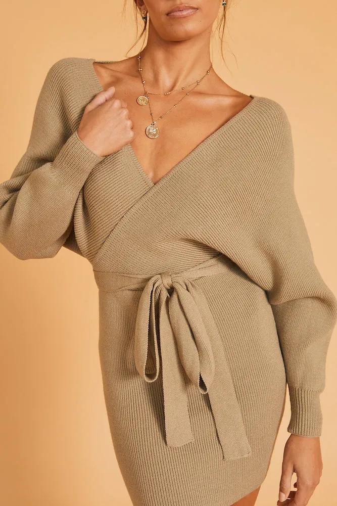 Venus Fortune Knit Dress Olive