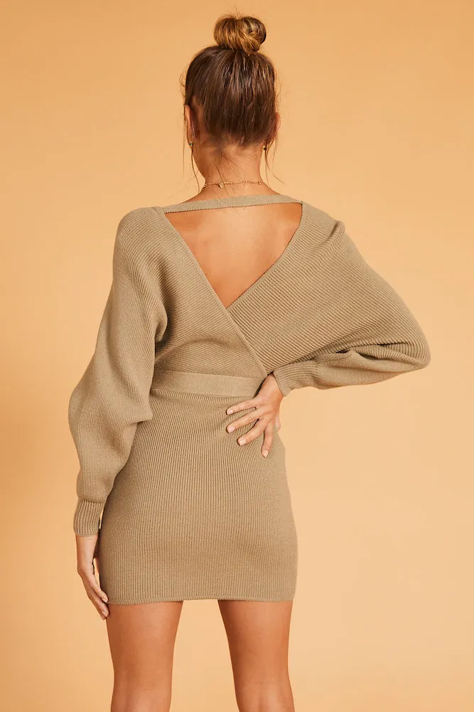 Venus Fortune Knit Dress Olive