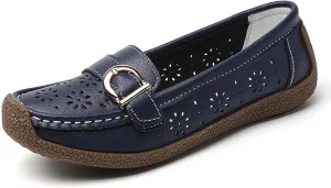 Women's Casual Comfortable Slip On Flat Shoes Breathable Soft Sole Loafers for Walking Driving Everyday Wear with Jeans Skirts