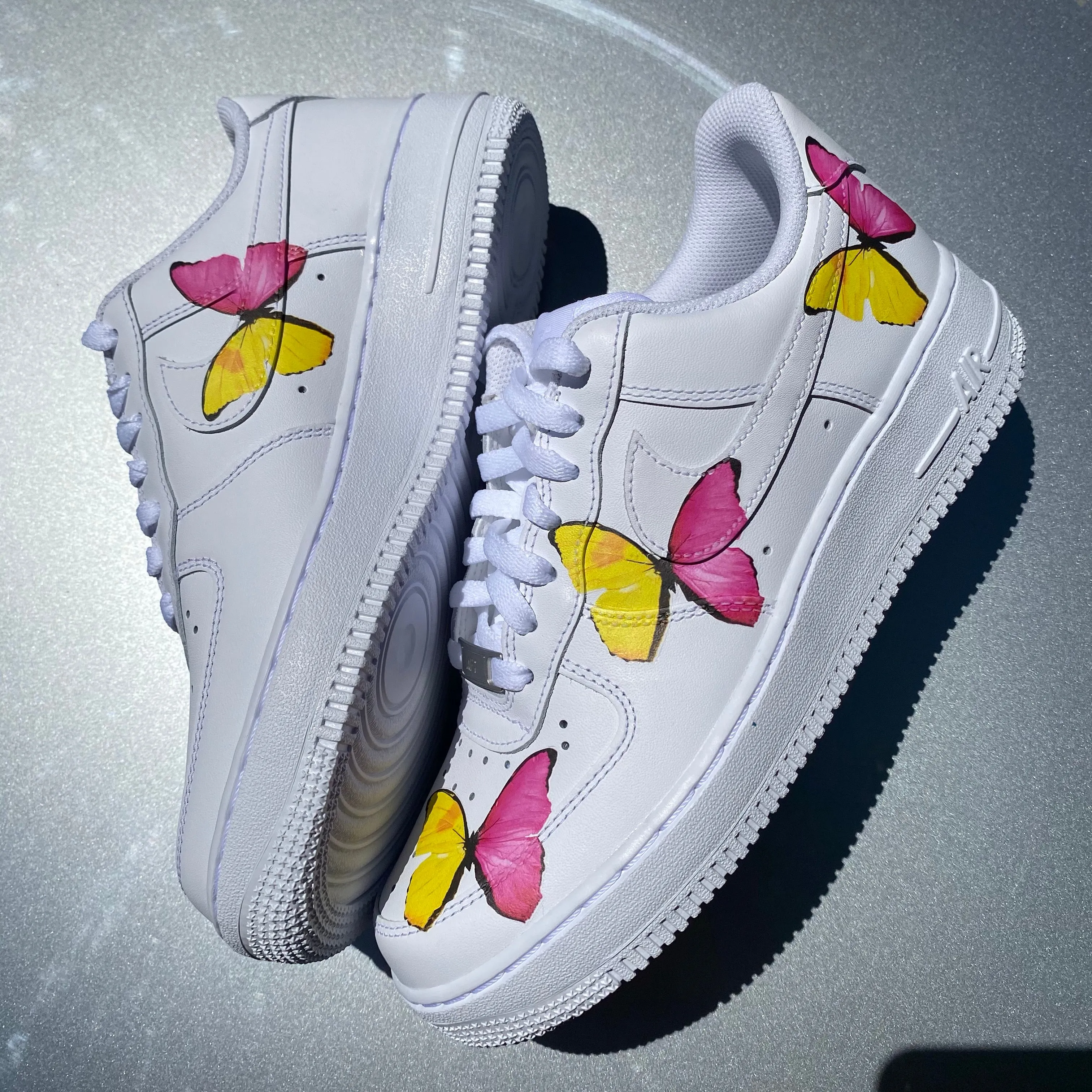 Yellow Pink Butterfly AF1